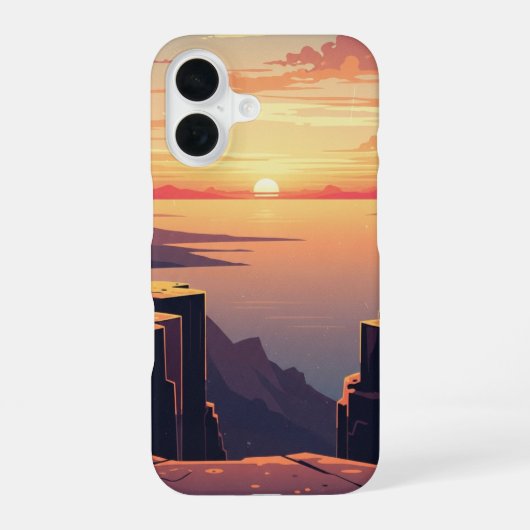 Vintage View of Maritime Cliffs iPhone 16 Hoesje (Achterkant)