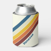 Vintage Vijf Strepen met Naam Blikjeskoeler (Blikje Voorkant)