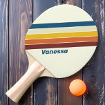 Vintage Vijf Strepen met Naam Tafeltennisbatje<br><div class="desc">Breng jezelf terug in de tijd met onze Vintage Ping Pong Paddle met vijf strepen. Geïnspireerd door de klassieke esthetiek van vervlogen tijden, heeft deze paddle een charmant retro design met vijf levendige strepen. Met de optie om je naam te personaliseren voegt het een nostalgische touch toe aan je pingpongwedstrijden,...</div>