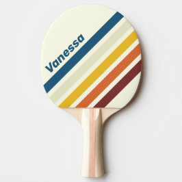 Vintage Vijfhoekige Strepen met Naam Tafeltennisbatje