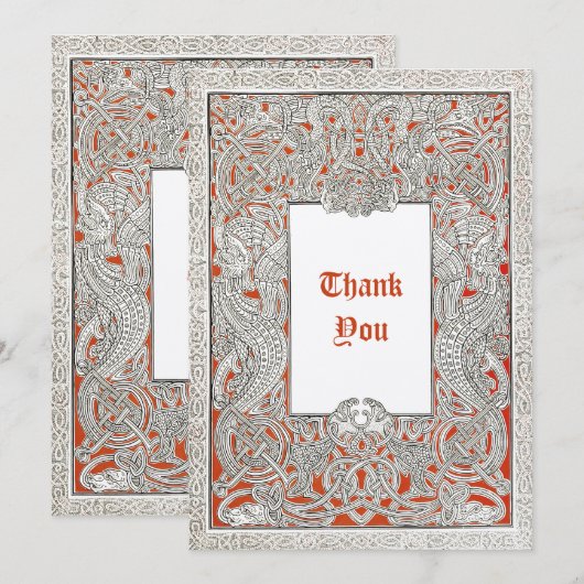 Vintage Viking Celtic Dragon Bedankkaart (Voorkant / Achterkant)