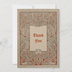 Vintage Viking Celtic Dragon Bedankkaart