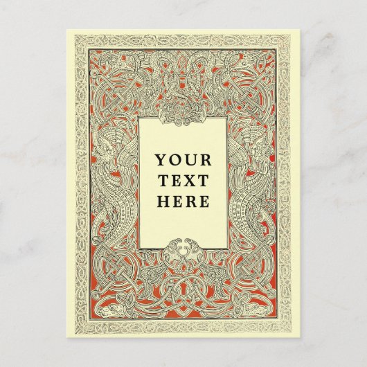 Vintage Viking Celtic Dragon Briefkaart (Voorkant)