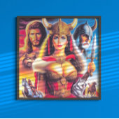 Vintage Viking Warrior Woman Poster