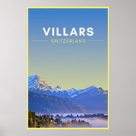 Vintage Villars Zwitserland Art poster