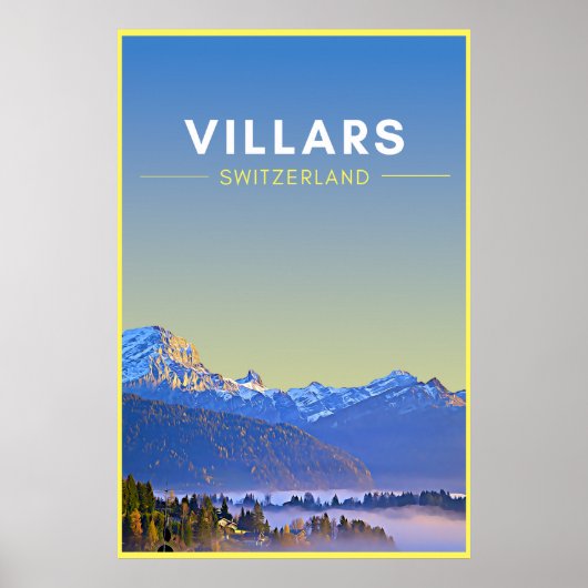 Vintage Villars Zwitserland Art poster (Voorkant)