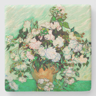 Vintage Vincent Van Gogh Rozen (1890) Stenen Onderzetter