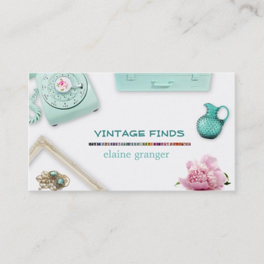 Vintage vindt Treasures Retro Visitekaartje (Voorkant)