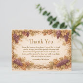 Vintage Vineyard Graduation Party Bedankkaart (Staand voorkant)