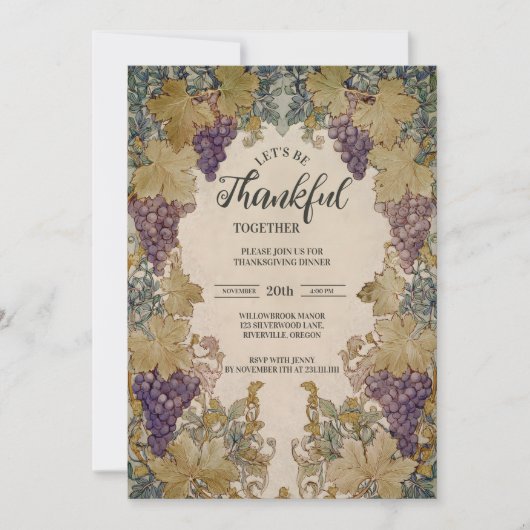 Vintage Vineyard Thanksgiving Celebration Kaart (Voorkant)