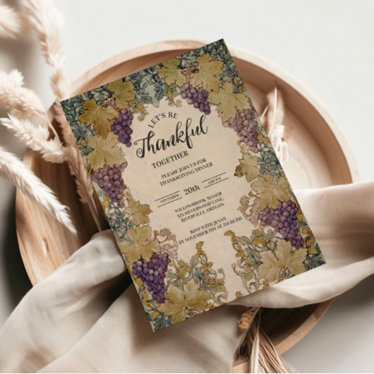 Vintage Vineyard Thanksgiving Celebration Kaart