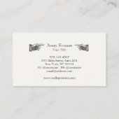 Vintage vinger wijzende hand visitekaartje (Achterkant)