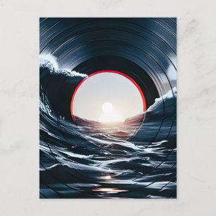 Vintage Vinyl Surf Golf Oceaan Retro Muziek Aankondigingskaart