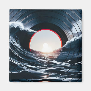 Vintage Vinyl Surf Golf Oceaan Retro Muziek Magneet