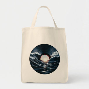 Vintage Vinyl Surf Golf Oceaan Retro Muziek Tote Bag
