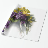 Vintage Violet Bouquet Vrijgezellenfeest Cadeaupapier (Uitgerold)