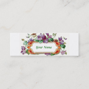 Vintage Violet Calling Card Skinny Visitekaartje Contactkaartje