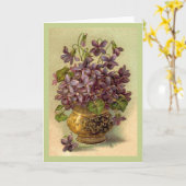 Vintage Violet Card Kaart (Gele Bloem)