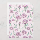 Vintage Violet Peony Flowers Seamless Pattern Kaart (Voorkant / Achterkant)