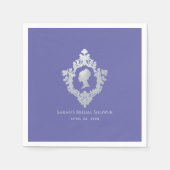 Vintage Violet Regency Dame in Crest Bruidsdouche Servet (Voorkant)