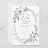 Vintage Violet Roos Silver Vrijgezellenfeest Kaart (Voorkant)