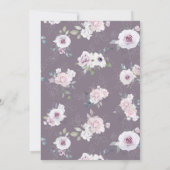 Vintage Violet Roos Silver Vrijgezellenfeest Kaart (Achterkant)