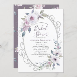 Vintage Violet Roos Silver Vrijgezellenfeest Kaart