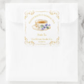 Vintage Violet Thee Vierkante Label (Tas)