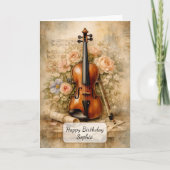 Vintage Violin Floral Composition Kaart (Voorkant)