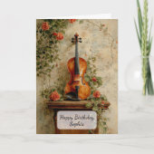 Vintage Violin with Roses Kaart (Voorkant)