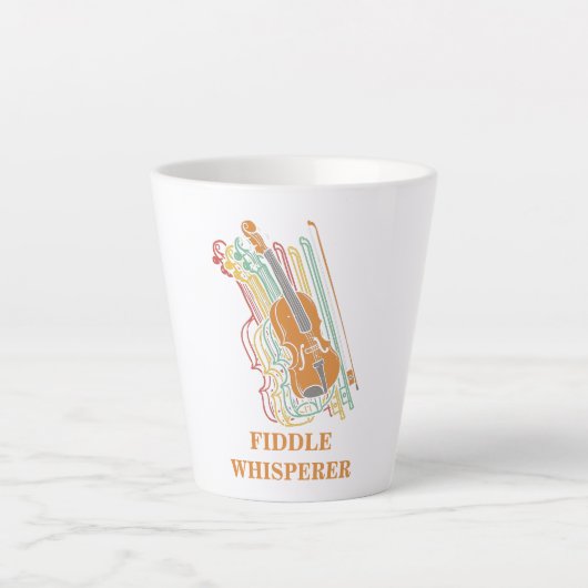 Vintage Viool Fiddle Fluisteraar Latte Mok (Voorkant)