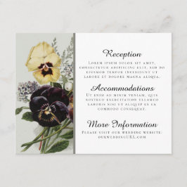 Vintage viooltjes ontvangstkaarten informatiekaartje