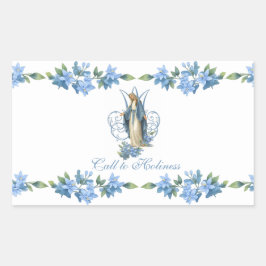 Vintage Virgin Mary Catholic Floral Religious Rechthoekige Sticker