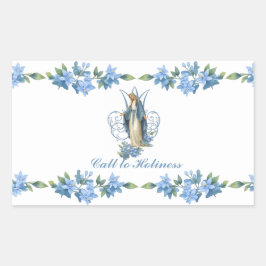 Vintage Virgin Mary Catholic Floral Religious Rechthoekige Sticker