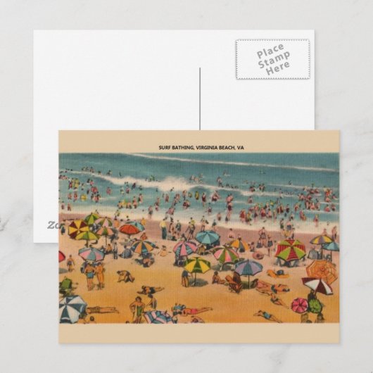 Vintage Virginia Beach Briefkaart (Voorkant / Achterkant)