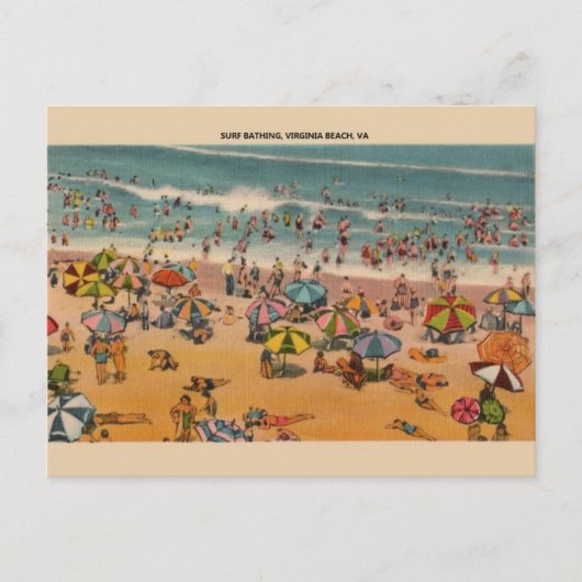 Vintage Virginia Beach Briefkaart (Voorkant)