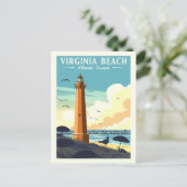 Vintage Virginia Beach Briefkaart (Staand voorkant)
