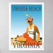 Vintage Virginia Beach Virginia Poster (Voorkant)