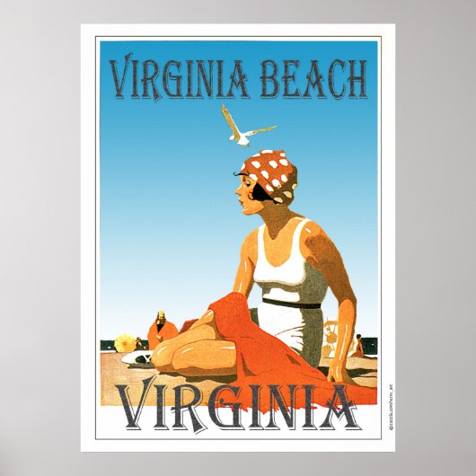 Vintage Virginia Beach Virginia Poster (Voorkant)