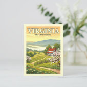 Vintage Virginia Briefkaart (Staand voorkant)
