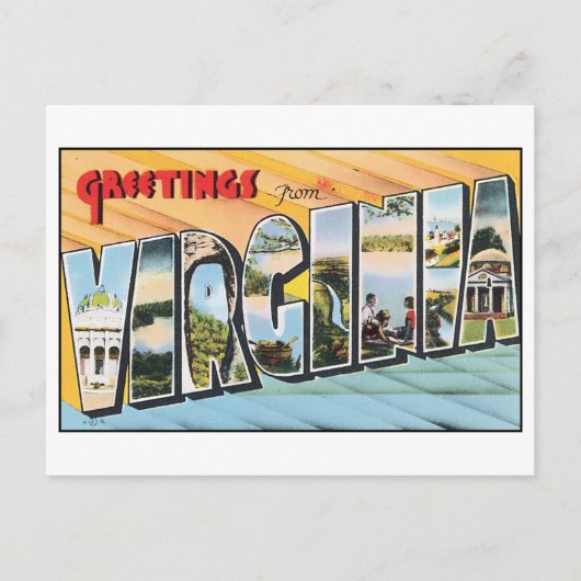 Vintage Virginia Briefkaart (Voorkant)