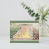 Vintage Virginia Map Briefkaart (Staand voorkant)