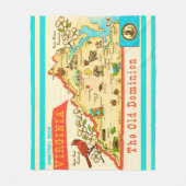 Vintage Virginia Map Postcard Fleece Deken (Voorkant)