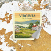 Vintage Virginia Vierkante Sticker