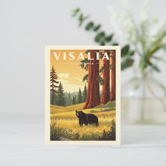 Vintage Visalia California Briefkaart (Staand voorkant)