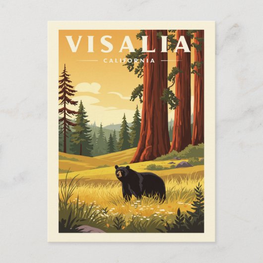 Vintage Visalia California Briefkaart (Voorkant)