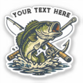 Vintage Visclub Baars Vis Retro Embleem Sticker (Voorkant)