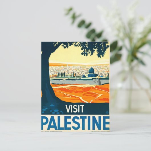 Vintage Visit Palestine Adv Briefkaart (Staand voorkant)