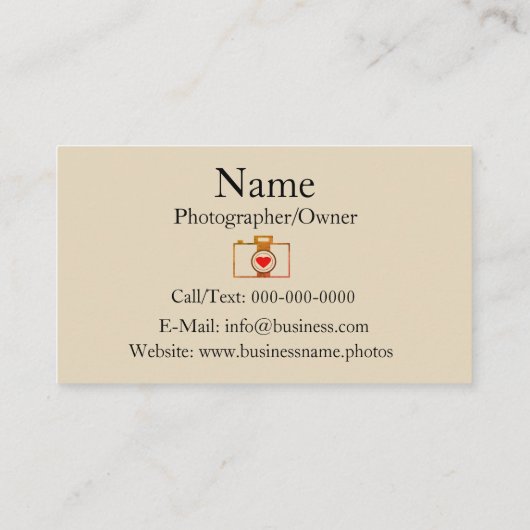 Vintage Visitekaartje fotograaf (Achterkant)