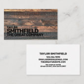 Vintage Visitekaartje van hout (Voorkant / Achterkant)